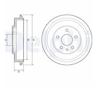 Brake Drum Delphi BF561 for VW