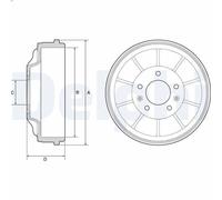 Brake drum DELPHI BF562 for CITROEN JUMPY II (VF7) 1.6 2007-2016