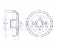 Brake Drum Delphi BF584 for NISSAN SUZUKI