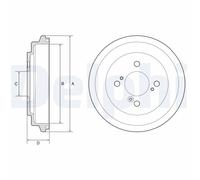 Brake Drum Delphi BF596 for SUZUKI