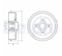 Brake drum BFR595 DELPHI for DACIA RENAULT
