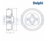 Brake Drum DELPHI BFR595 For DACIA, RENAULT