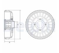 DELPHI BFR621 Brake drum