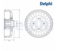 Brake Drum DELPHI BFR621 For DACIA, RENAULT, MERCEDES-BENZ, LADA