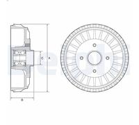 Brake drum DELPHI BFR768 for DACIA LOGAN MCV (KS_) 1.5 2007-2012