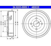 ATE 24.0223-0005.1 Brake drum