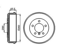 BOSCH 0 986 477 038 Brake drum