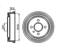 Brake drum for BOSCH 986 477 021 for OPEL KADETT E (T85) 1.6 1984-1989