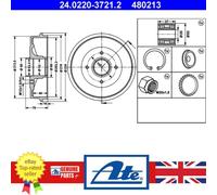 X2 PCS BRAKE DRUM 24.0220-3721.2