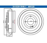 Fits ATE 24.0220-3046.1 BRAKE DRUM