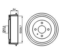 BOSCH 0 986 477 012 Brake drum