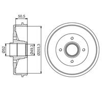 BOSCH 0986477196 Brake Drum Rear 234mm Outer Ø Fits Nissan Micra Micra C+C Note