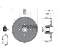 TEXTAR 94042400 Brake drum