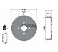 Brake drum TEXTAR 94045200 for TOYOTA YARIS (_P9_) 1 2005-2011