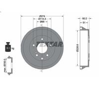 Brake drum TEXTAR 94047800 for NISSAN JUKE (F15) 1.2 2014-2019