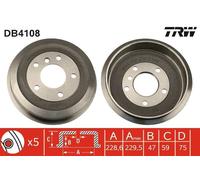 Brake Drum TRW DB4108 for BMW