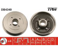 Brake Drum TRW DB4340 for NISSAN
