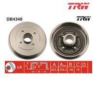 Brake Drum TRW DB4340 For NISSAN