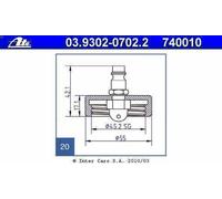 Brake fluid container connector/plug (replacement device) ATE 3.9302-0702.2