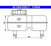 ATE 03.3508-8302.3 Brake fluid reservoir