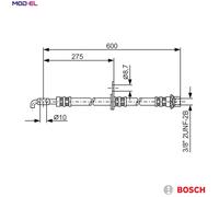 Flexible brake hose 1 987 476 246 BOSCH for TOYOTA COROLLA AVENSIS Estate