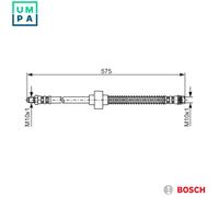 Flexible brake hose 1 987 476 870 BOSCH for CITROËN C5 I C5 I Estate C5 II