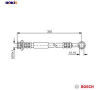 Flexible brake hose 1 987 476 933 BOSCH for SUZUKI JIMNY Closed Off-Road Vehicle