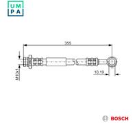 Flexible brake hose 1 987 476 933 BOSCH for SUZUKI JIMNY Closed Off-Road Vehicle