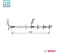 Flexible brake hose 1 987 481 102 BOSCH for PEUGEOT 508 I 508 SW I