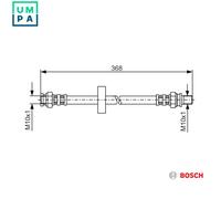 Flexible brake hose 1 987 481 180 BOSCH for SMART CITY-COUPE CABRIO CROSSBLADE