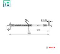 Flexible brake hose 1 987 481 415 BOSCH for KIA HYUNDAI