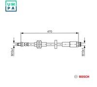 Bosch Brake Hydraulic Hose 1 987 481 672 - Front for Alfa Romeo Giulietta 2010-2020