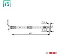 BRAKE HOSE 1 987 481 A46 FOR FORD AUSTRALIA RANGER/Pickup/Platform/Chassis 2.5L