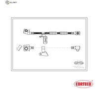 Flexible brake hose Front Axle Right 19032658 CORTECO for CHRYSLER VOYAGER II