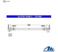 ATE Brake Hose - Mercedes-Benz E-Class Coupe C124 - M 104 992 6 / M 111 940 - ATE 32.006