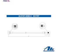 BRAKE HOSE 24.5101-0363.3 FOR VW LT/28-35/II/Bus/28-46/Platform/Chassis/Van 2.3L
