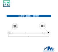 Fits ATE 24.5101-0363.3 Brake Hose 24.5101-0363.3 Brake pipe/hose flexible rear