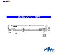 ATE Brake Hose for BMW 3 / Z3 E36 M40B16 1.6L Sedan Convertible Compact