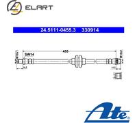 ATE 24.5111-0455.3 Brake hose