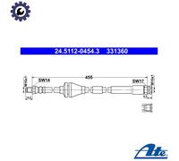 ATE 24.5112-0454.3 Brake hose