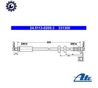 ATE 24.5113-0209.3 Brake Hose for AUDI