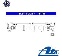 BRAKE HOSE 24.5113-0423.3 FOR BMW 5E347E328E31 M51D25 2.5L M30B30 3.0L M30B34