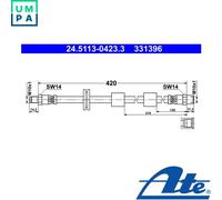 BRAKE HOSE FOR BMW 5 E34 M20 B20 M50 B20 M21 D24 M20 B25 M50 B25 M51 D25 ATE
