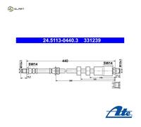 ATE 24.5113-0440.3 Brake hose