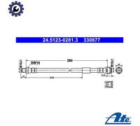 Brake Hose ATE Fits MERCEDES A208 A209 C140 C208 C209 CL203 R129 2104280035