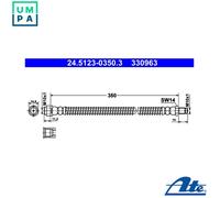 Flexible brake hose 24.5123-0350.3 ATE for MERCEDES-BENZ S-CLASS S-CLASS Coupe