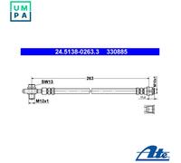 Brake Hose ATE Fits AUDI SEAT A4 Avant Exeo St 8E 8H B6 B7 S4 8E0611775N