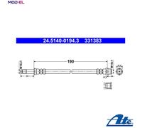 BRAKE HOSE 24.5140-0194.3 FOR VW CARAVELLE/KOMBI/Bus/TRANSPORTER/Mk/VI 2.0L 4cyl
