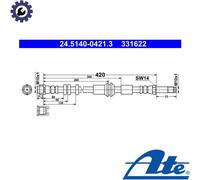 BRAKE HOSE 24.5140-0421.3 FOR AUDI A7/Sportback A6/C7/Allroad CREH/CREC 3.0L