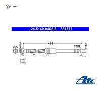 ATE 24.5140-0455.3 Brake Hose for MERCEDES-BENZ